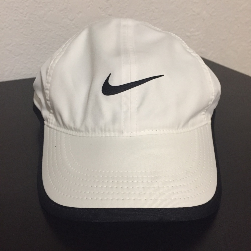 NIKE white Featherlight Dri Fit Adjustable Hat